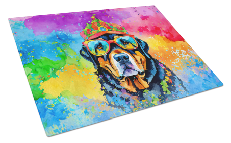 Hippie Dawg Glass Cutting Board (Dog Breed: Rottweiler 2547, size: large)