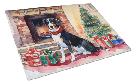 Cozy Christmas Glass Cutting Board (Dog Breed: Appenzeller Sennenhund 2597, size: large)