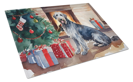 Cozy Christmas Glass Cutting Board (Dog Breed: Irish Wolfhound 2679, size: large)