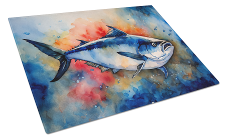 Nautical Collection Glass Cutting Board (Dog Breed: Bluefin Tuna 2772, size: large)