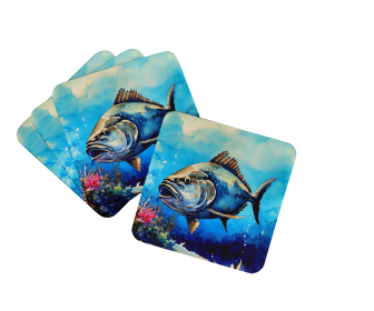Nautical Collection Foam Coasters (Dog Breed: Bluefin Tuna 2773, size: 3.5)