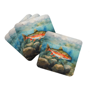 Nautical Collection Foam Coasters (Dog Breed: Brook Trout 2774, size: 3.5)