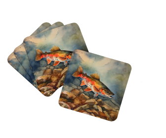Nautical Collection Foam Coasters (Dog Breed: Brook Trout 2775, size: 3.5)