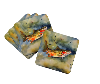 Nautical Collection Foam Coasters (Dog Breed: Brook Trout 2776, size: 3.5)