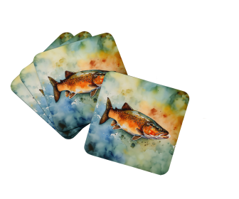 Nautical Collection Foam Coasters (Dog Breed: Brook Trout 2779, size: 3.5)