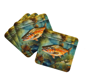 Nautical Collection Foam Coasters (Dog Breed: Brook Trout 2780, size: 3.5)