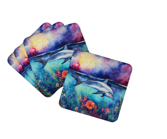 Nautical Collection Foam Coasters (Dog Breed: Dolphin 2782, size: 3.5)