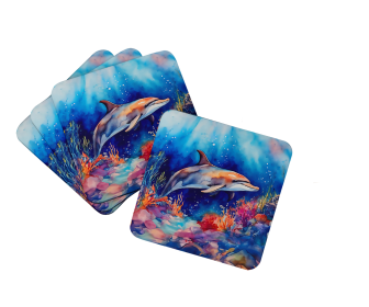 Nautical Collection Foam Coasters (Dog Breed: Dolphin 2783, size: 3.5)