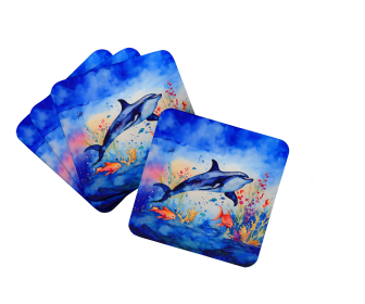 Nautical Collection Foam Coasters (Dog Breed: Dolphin 2784, size: 3.5)