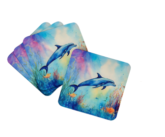 Nautical Collection Foam Coasters (Dog Breed: Dolphin 2786, size: 3.5)
