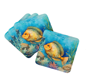 Nautical Collection Foam Coasters (Dog Breed: Flounder 2787, size: 3.5)