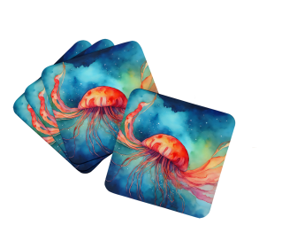 Nautical Collection Foam Coasters (Dog Breed: Jellyfish 2788, size: 3.5)