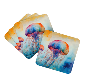 Nautical Collection Foam Coasters (Dog Breed: Jellyfish 2789, size: 3.5)
