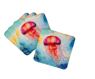 Nautical Collection Foam Coasters (Dog Breed: Jellyfish 2791, size: 3.5)