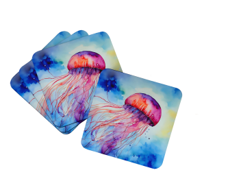 Nautical Collection Foam Coasters (Dog Breed: Jellyfish 2792, size: 3.5)