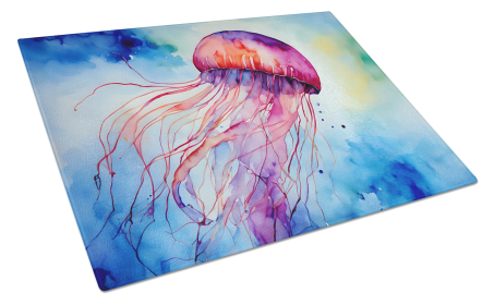Nautical Collection Glass Cutting Board (Dog Breed: Jellyfish 2792, size: large)