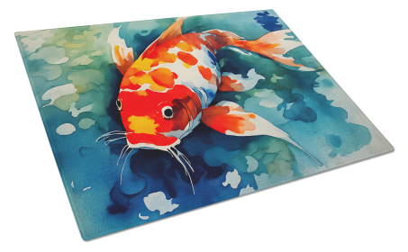 Nautical Collection Glass Cutting Board (Dog Breed: Koi Fish 2794, size: large)