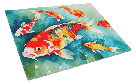 Nautical Collection Glass Cutting Board (Dog Breed: Koi Fish 2796, size: large)