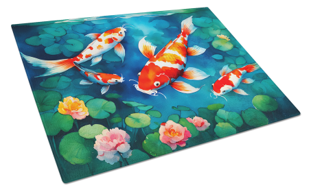 Nautical Collection Glass Cutting Board (Dog Breed: Koi Fish 2797, size: large)