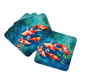 Nautical Collection Foam Coasters (Dog Breed: Koi Fish 2800, size: 3.5)