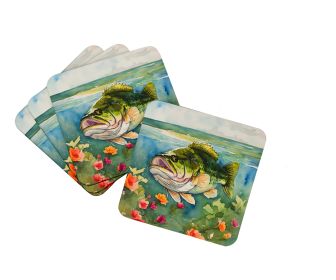 Nautical Collection Foam Coasters (Dog Breed: Largemouth Bass 2802, size: 3.5)