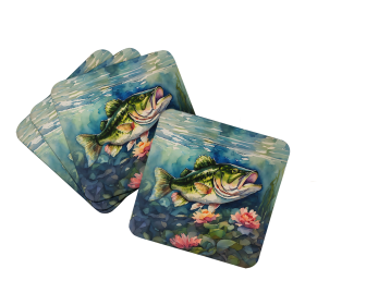 Nautical Collection Foam Coasters (Dog Breed: Largemouth Bass 2803, size: 3.5)