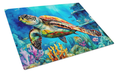 Nautical Collection Glass Cutting Board (Dog Breed: Loggerhead Sea Turtle 2805, size: large)