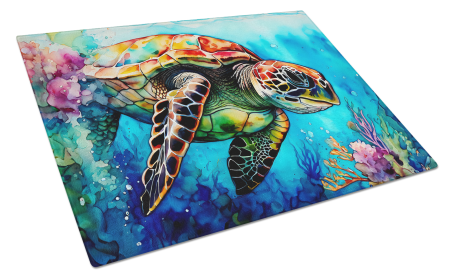 Nautical Collection Glass Cutting Board (Dog Breed: Loggerhead Sea Turtle 2809, size: large)