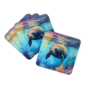 Nautical Collection Foam Coasters (Dog Breed: Manatee 2810, size: 3.5)
