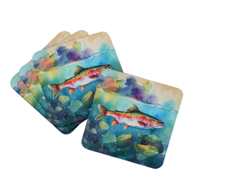 Nautical Collection Foam Coasters (Dog Breed: Rainbow Trout 2816, size: 3.5)