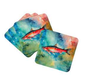 Nautical Collection Foam Coasters (Dog Breed: Salmon 2817, size: 3.5)