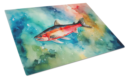 Nautical Collection Glass Cutting Board (Dog Breed: Salmon 2817, size: large)