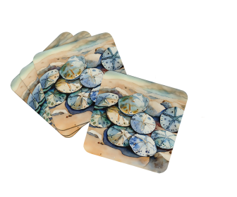 Nautical Collection Foam Coasters (Dog Breed: Sand Dollars 2821, size: 3.5)