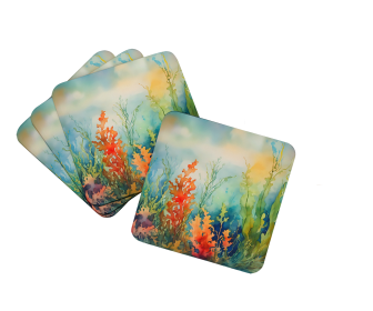 Nautical Collection Foam Coasters (Dog Breed: Seaweed 2823, size: 3.5)