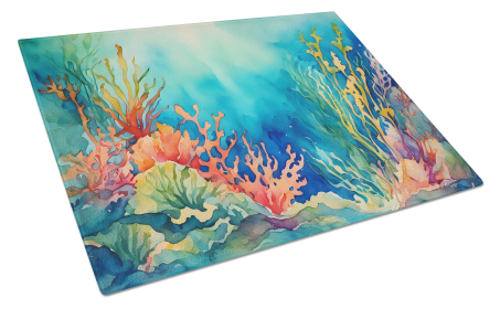 Nautical Collection Glass Cutting Board (Dog Breed: Seaweed 2824, size: large)