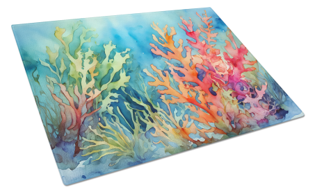 Nautical Collection Glass Cutting Board (Dog Breed: Seaweed 2825, size: large)