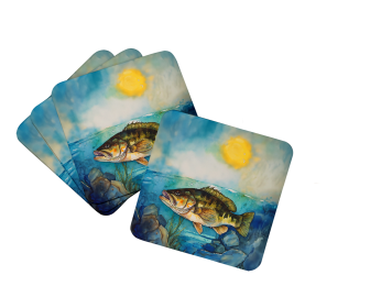 Nautical Collection Foam Coasters (Dog Breed: Smallmouth Bass 2827, size: 3.5)