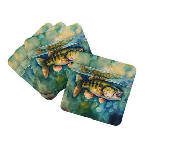 Nautical Collection Foam Coasters (Dog Breed: Smallmouth Bass 2828, size: 3.5)