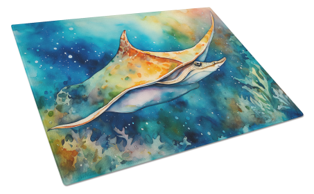 Nautical Collection Glass Cutting Board (Dog Breed: Sting Ray 2832, size: large)