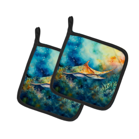 Nautical Collection Pair of Pot Holders (Design: Sting Ray 2832, size: 7.5HX7.5W)