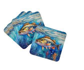 Nautical Collection Foam Coasters (Dog Breed: Striped Bass 2833, size: 3.5)
