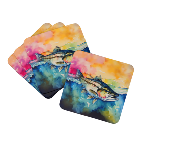 Nautical Collection Foam Coasters (Dog Breed: Striped Bass 2834, size: 3.5)