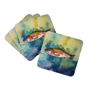 Nautical Collection Foam Coasters (Dog Breed: Trout 2841, size: 3.5)