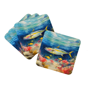 Nautical Collection Foam Coasters (Dog Breed: Yellowfin Tuna 2842, size: 3.5)