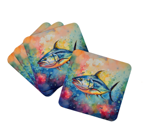 Nautical Collection Foam Coasters (Dog Breed: Yellowfin Tuna 2843, size: 3.5)