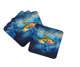 Nautical Collection Foam Coasters (Dog Breed: Yellowfin Tuna 2844, size: 3.5)