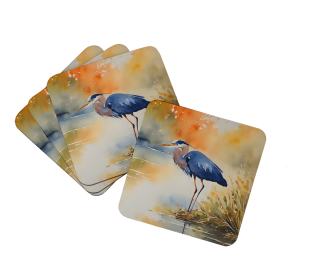 Nautical Collection Foam Coasters (Dog Breed: Blue Heron 2847, size: 3.5)