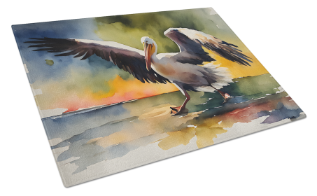 Nautical Collection Glass Cutting Board (Dog Breed: Pelican 2851, size: large)