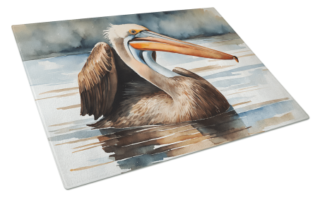 Nautical Collection Glass Cutting Board (Dog Breed: Pelican 2855, size: large)
