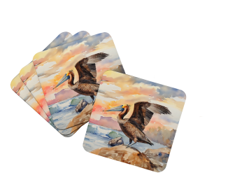 Nautical Collection Foam Coasters (Dog Breed: Pelican 2857, size: 3.5)
